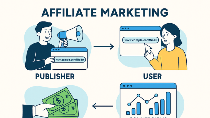 Illustration of Affiliate marketing